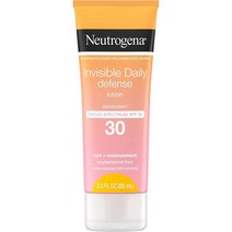 Neutrogena 인비지블 데일리 디펜스 선크림 로션 브로드 스펙트럼 SPF 30 방수 옥시벤존 프리 산화 방지제 89ml 1개, 7개