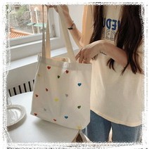 하트 캔버스 숄더백 가방 에코백