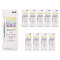 MITSUBISHI Pencil 미쓰비시 연필 샤프 펜슬 EMOTT Emot 0.9 4 색 No.1 Refresh Color 10 Pieces Hako ULE09MIX.NO1, 1개