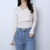 보들 랩 크로스 긴팔 티셔츠(파라노말샵)