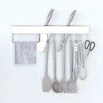 백지생활 주방 싱크대 조리도구 행주 수세미 국자 걸이 거치대, 주방 걸이 50cm