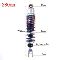 오토바이 리어 쇼바 혼다 야마하 가와사키 스즈키 서스펜션 용 1 pcs 멀티 컬러 270mm-360mm 에어 조절 식 쇼크 업소버, 280mm 멀티컬러 f