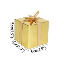 예단함 보약용돈 오프라벨 오동나무상자 우드도시락 원목선물상자 나무보석함 크라프트상자 꽃상자 웨딩 장식 작은 선물 상자 리본이 달린 대량 사탕 상자 골드 스트라이프 상자 파티, 금 상자, 10개, 5x5x5cm
