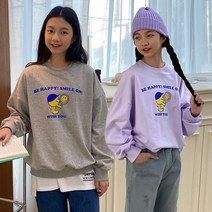 제니키즈 JN 비해피 맨투맨 봄 여아 주니어 쮸리 티셔츠