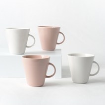 보울보울 어반데일리 머그 300 ml, 리넨화이트, 쉬폰핑크, 4개
