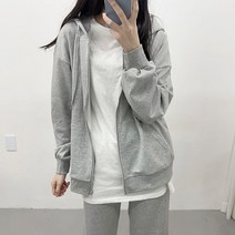 탄탄한 4계절 데일리 편안하게 입기 좋은 교복템 꾸안꾸 베이직 오버핏 박시핏 후드집업 (4컬러)