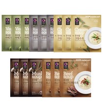 청정원 우리쌀 수프 60g 5종, 크림3+양송이3+야채3+쇠고기3+구운마늘3 (총15개)