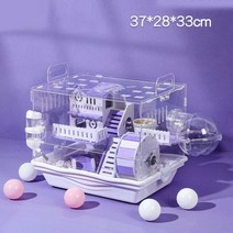 햄스터 앵무새 용품 집 케이지 애완동물 아크릴 투명 슈퍼 더블 데크 빌라 기니피그에 적합 작은 동물 먹이 용품353539, 8