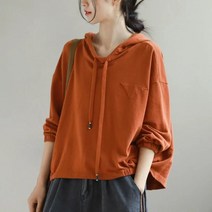 여성의류 빅사이즈 오버핏 블라우스 캐주얼 후드티