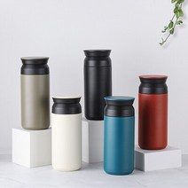 트래블 텀블러 350ml 레이저 각인 주문제작 DD10032, 아이보리