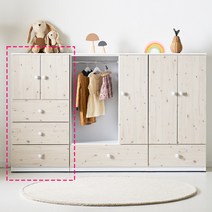 몬스빌리지 COMO 꼬모 스위트 오픈형 베이비 수납 서랍장 아기 옷장 베이비장 3색상, 4단 베이비 서랍장 화이트워시