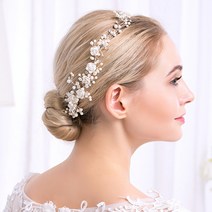 플라워 진주 셀프 웨딩 헤어장식 헤어핀 TQ0348