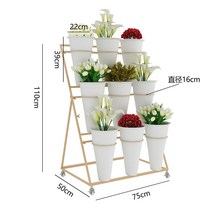 꽃가게 꽃집 전용 철제 다층 꽃다발 진열대 대형 화대 이동 전시대 플라스틱 화통 걸이, G