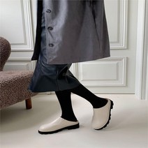 여자 심플 데일리 키높이 페이크레더 슬리퍼