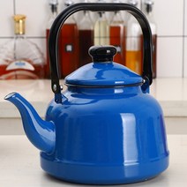 법랑 주전자 인덕션 우드 가스레인지 차박 난로 겸용 커피 핸드드립, 21-2.8L 퓨어블루