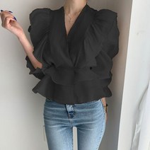 POMTOR 여성 여름 티셔츠 브이넥 티셔츠 꽃레이스 상의 블라우스