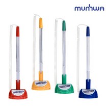 [영번지몰] 문화 스톱펜 0.7mm 180도 회전 펜꽂이 부착형 데스크 볼펜, 1개, 바디색상랜덤