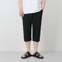 벤티브 남자 빅사이즈 린넨 7부 여름 밴딩 팬츠