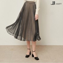 JJ지고트 메탈릭 메시 밴딩 플리츠 스커트 GMAA0SK13
