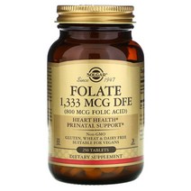 Solgar 솔가 Folic acid 엽산 250정 400mcg/800mcg, 1병(250정), 800mcg