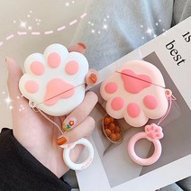 믹스더마켓 아이폰 에어팟프로 모찌 고양이 강아지 발바닥 케이스, 핑크