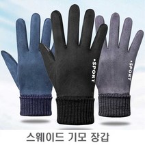 스웨이드 겨울 방한 장갑 핸드폰 터치 가능 커플, 남자_그레이