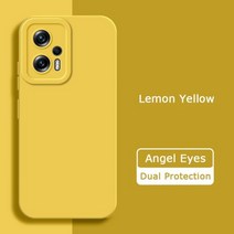 Angel Eyes 액체 실리콘 휴대폰 케이스 샤오미 POCO X4 GT 5G 360 카메라 보호 소프트 충격 방지 후면 커버 POCOX4 X4GT 가방 437334, Lemon Yellow