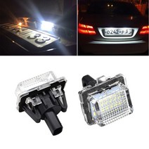메르세데스 벤츠 bmw 비엠더블유 2Pcs 화이트 오류 없음 LED Canbus 자동차 번호판 빛 램프 메르세데스-벤츠 W204 5D W212 W216 W221 12v, Straight plug