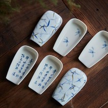 파란색과 흰색 난초 새언니생일선물 예비시어머니선물 언니결혼선물 친구결혼선물 보이차다기세트, 골드에서 대나무 그림자