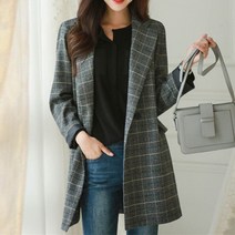 넷투넷코리아 여성 체크패턴 정장자켓 기본 오피스룩 심플 아우터