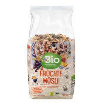 BIO 뮤즐리 무가당 유기농 과일 시리얼 독일 DM 750g, 1개