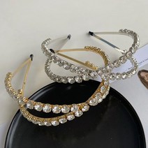 트위스트 메탈 큐빅다이아 핸드메이드 헤어밴드 2컬러 넓은 반다나스타일밴드 연예인 아이유 제니머리띠