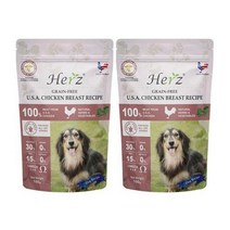 허즈 미국산 닭가슴살 레시피 알러지 기능성 강아지 사료, 닭 × 100g × 2개