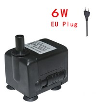 소형수중펌프 3W/4W/5W/6W 매우 조용한 잠수정 수족관 물 펌프 분수 필터 물고기 연못 220V-240V 50HZ EU 플러그, [01] 6W  EU Plug
