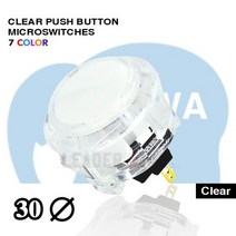 노리박스 월광보합 오락기원래 일본 Sanwa OBSC-30 푸시 버튼 투명 클리어 아케이드 jamma mame 게임 부품, 03 30 CLEAR
