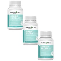 Healthy Care 헬씨케어 은행나무 추출 2000 Ginkgo Biloba 2000 100정, 3개