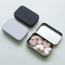 사각 틴케이스 철제 케이스 2size 3color 알루미늄 정리 보관함, M 화이트