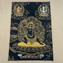 티베트 탕카 자수 탄트라 초상화 브로케이드 장식 그림 Vajra Daikokuten Mahagala Fudo 왕, 그레이트 위드 킹콩