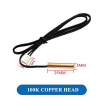온도센서 40cm 에어컨 온도 센서 5K 10K 15K 20K 50K 100K 튜브 고무 헤드 구리 1 개입, [06] 100K copper head