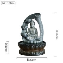 수기운보충 물레방아 벽천분수 연못 태양광분수 동남 아시아 부처님 동상 데스크탑 물 분수 행운의 가습기 홈 거실 연구 복도, 16064