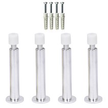 스프링 도어 완충 방문 스토퍼 4개입 세트 + 설치 피스 칼블럭, 실버