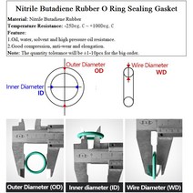 고무오링 패킹 실리콘 오링 고무링 NBR O 링 씰 개스킷 두께 CS 3mm OD 10 ~ 80mm 니트릴 부타디엔 고무 스, 06 OD 15mm_01 50pcs_01 3mm