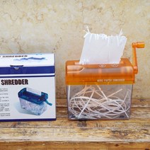 A6 Paper Shredder Mini Multifunctional Manual Bill Office Documents Shredder Destroyer Waste Paper S, 02 주황색