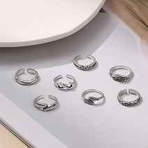 토우링 발가락 반지 10 스타일 발가락 반지 모듬 왕관 꽃 발 빈티지 골동품 실버 플레이트 여성용 오픈 테
