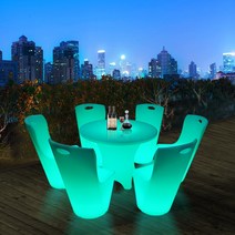 LED 야광 형광 식탕 의자 바 테이블 원형 등받이 방수 루프탑 야외 술집 카페 해운대, 싱글 식탁