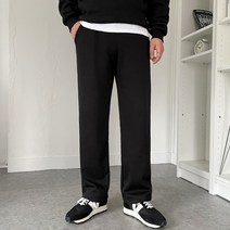 남자 기모 스판 트레이닝 일자 와이드 밴딩 팬츠(5COLOR)
