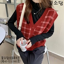 꽃소담M-462 아우터 베스트조끼 가을 여성 2021 년 패션 나이 감소 디자인감 니트 조끼