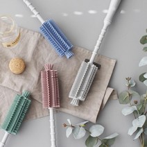 기스없이 병닦는 실리콘 솔 설거지브러쉬 물통솔 주방용세척솔, 블루