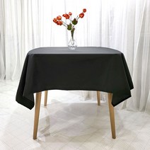 방수식탁보 테이블보 검은색 블랙 완성 크기 145x145, PU레드