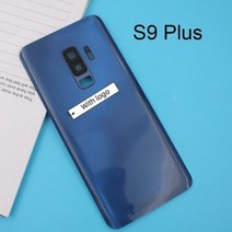 갤럭시 S9 플러스 G960 G965 용 후면 배터리 커버 패널 도어 하우징 케이스 수리 부품 로고가 카메라 렌즈, S9 Plus Blue